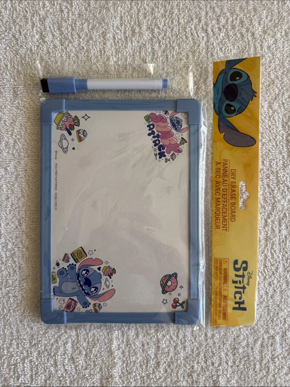 Disney Stitch Blue Dry Erase Board with Marker